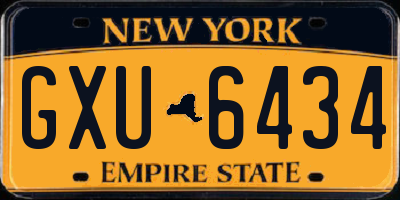 NY license plate GXU6434
