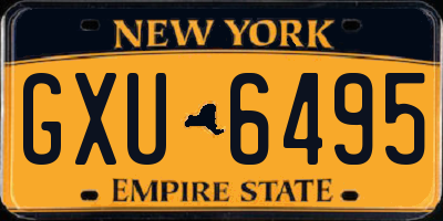 NY license plate GXU6495