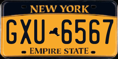 NY license plate GXU6567