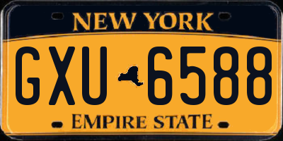 NY license plate GXU6588