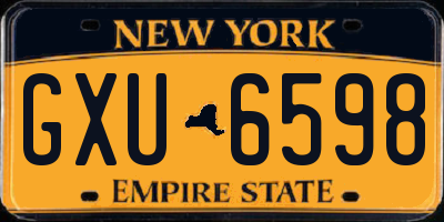 NY license plate GXU6598