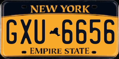 NY license plate GXU6656