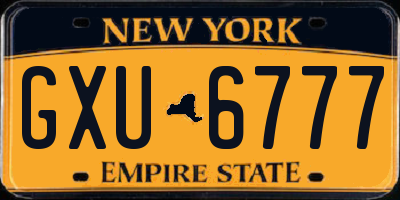 NY license plate GXU6777