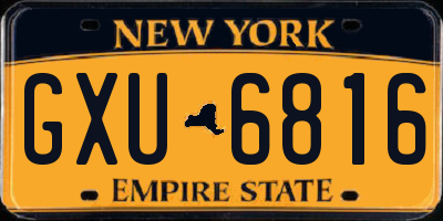 NY license plate GXU6816