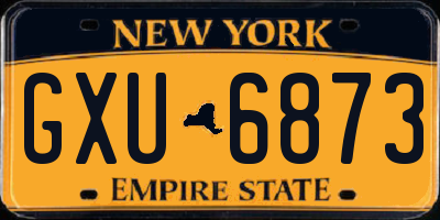 NY license plate GXU6873