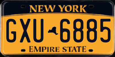 NY license plate GXU6885