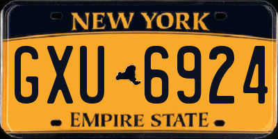 NY license plate GXU6924