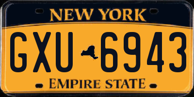NY license plate GXU6943