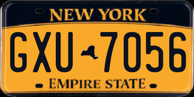 NY license plate GXU7056