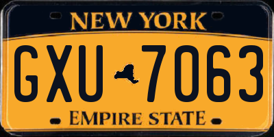 NY license plate GXU7063