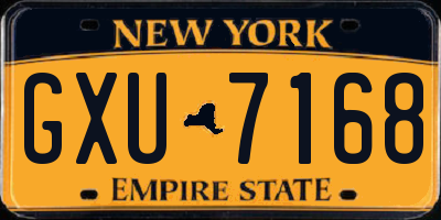 NY license plate GXU7168