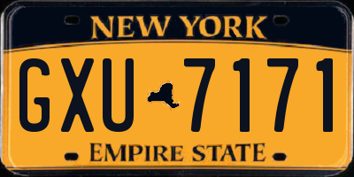 NY license plate GXU7171