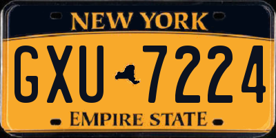 NY license plate GXU7224