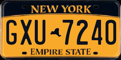 NY license plate GXU7240