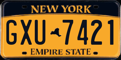 NY license plate GXU7421