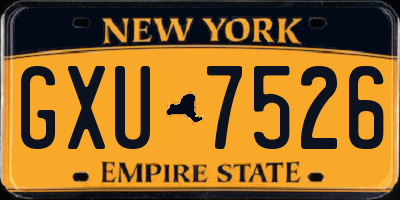 NY license plate GXU7526