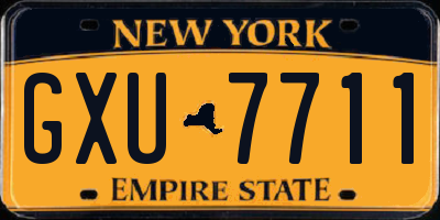 NY license plate GXU7711
