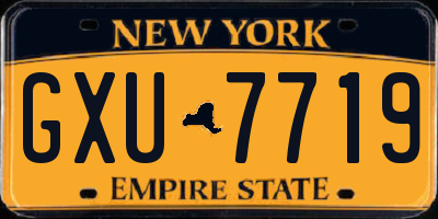 NY license plate GXU7719