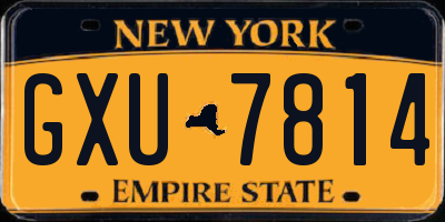 NY license plate GXU7814