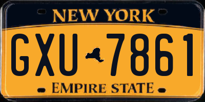 NY license plate GXU7861