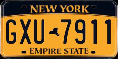 NY license plate GXU7911