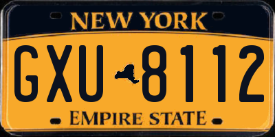 NY license plate GXU8112