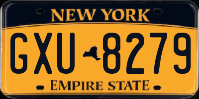 NY license plate GXU8279