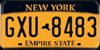NY license plate GXU8483