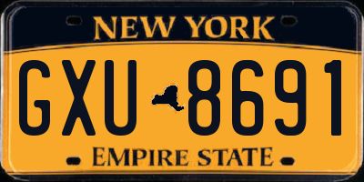 NY license plate GXU8691