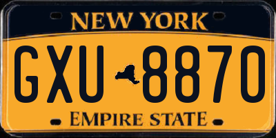 NY license plate GXU8870