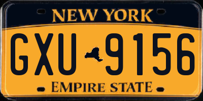 NY license plate GXU9156