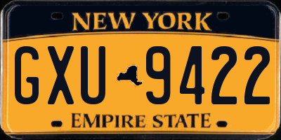 NY license plate GXU9422