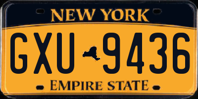 NY license plate GXU9436