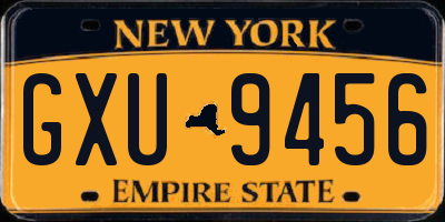 NY license plate GXU9456