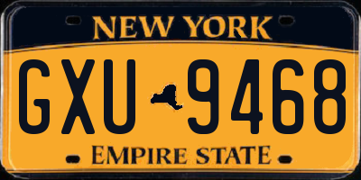 NY license plate GXU9468