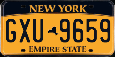 NY license plate GXU9659