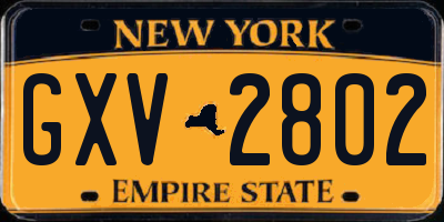 NY license plate GXV2802
