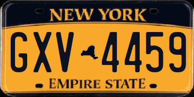 NY license plate GXV4459