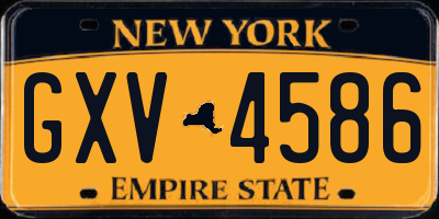 NY license plate GXV4586
