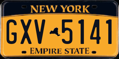 NY license plate GXV5141