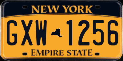 NY license plate GXW1256
