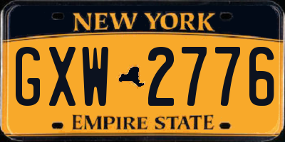 NY license plate GXW2776