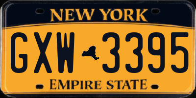 NY license plate GXW3395