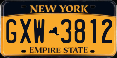 NY license plate GXW3812