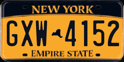 NY license plate GXW4152