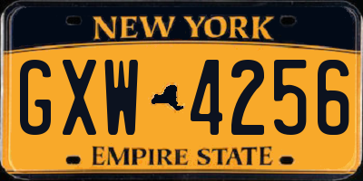NY license plate GXW4256