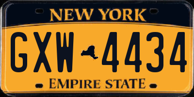 NY license plate GXW4434