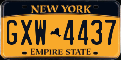NY license plate GXW4437