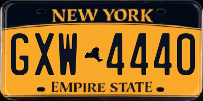 NY license plate GXW4440