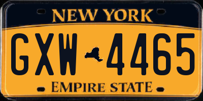 NY license plate GXW4465